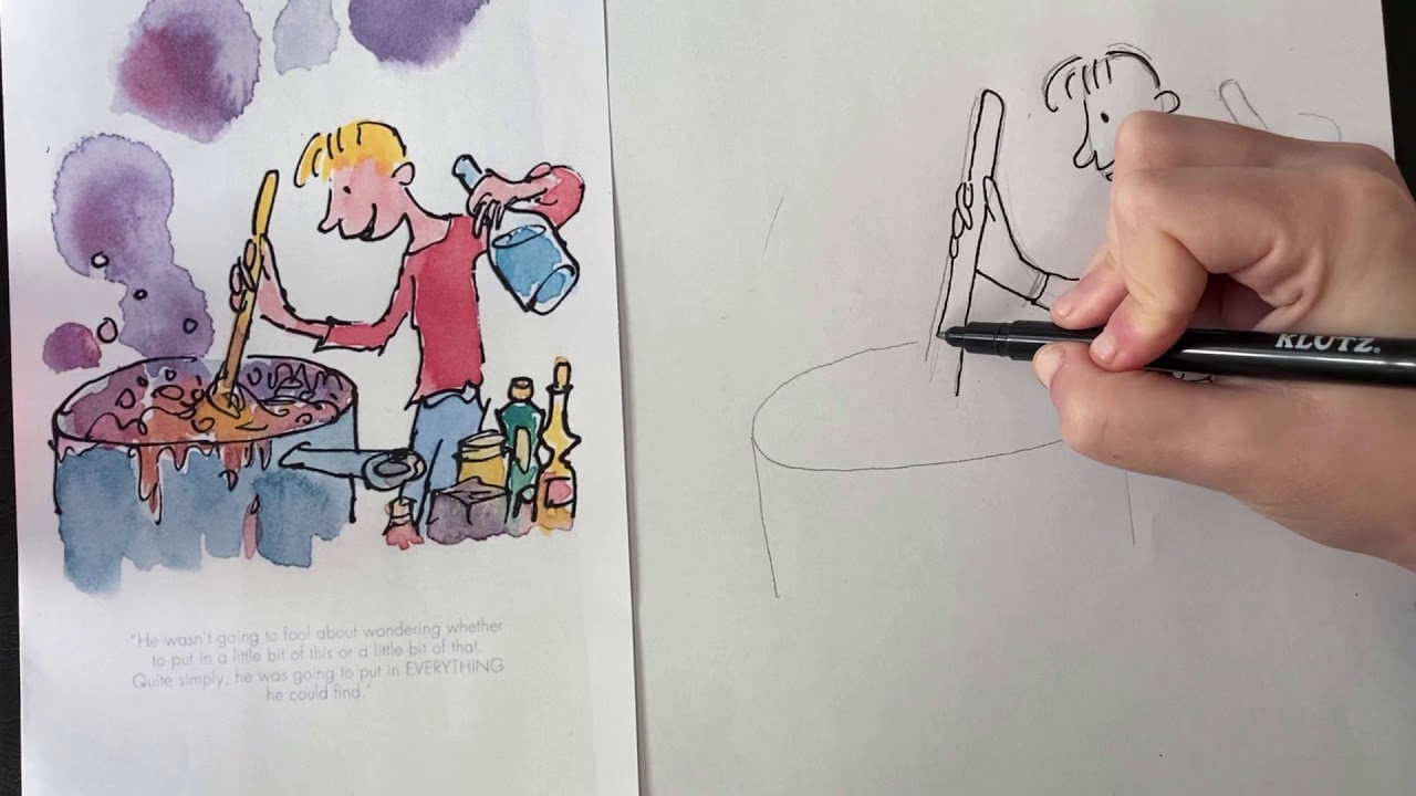 Lesson 4: How to draw George, from George’s Marvellous Medicine