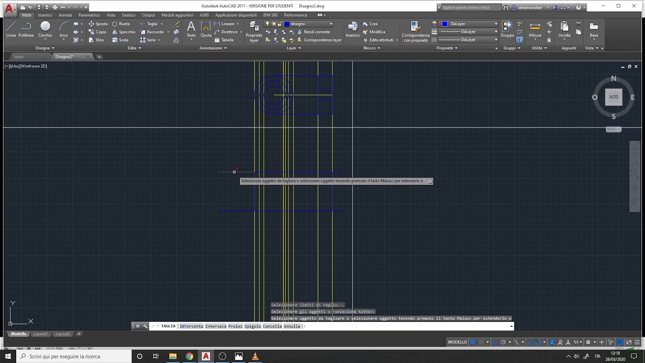 CAD lezione 3: svolgimento esercizio sulle proiezioni ortogonali