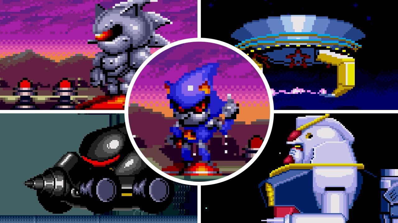 Metal Sonic Rebooted - All Bosses & Ending (No Damage)