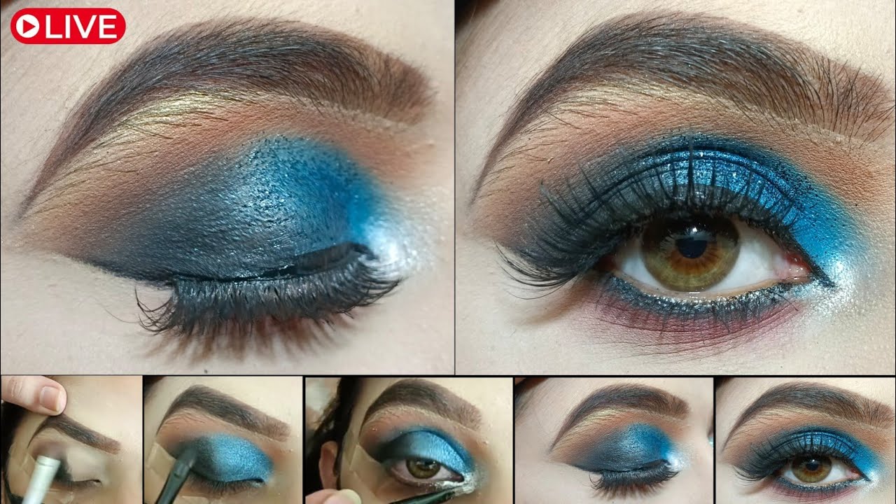 Blue Smokey Eye Makeup Tutorial | Step by Step Live Class 