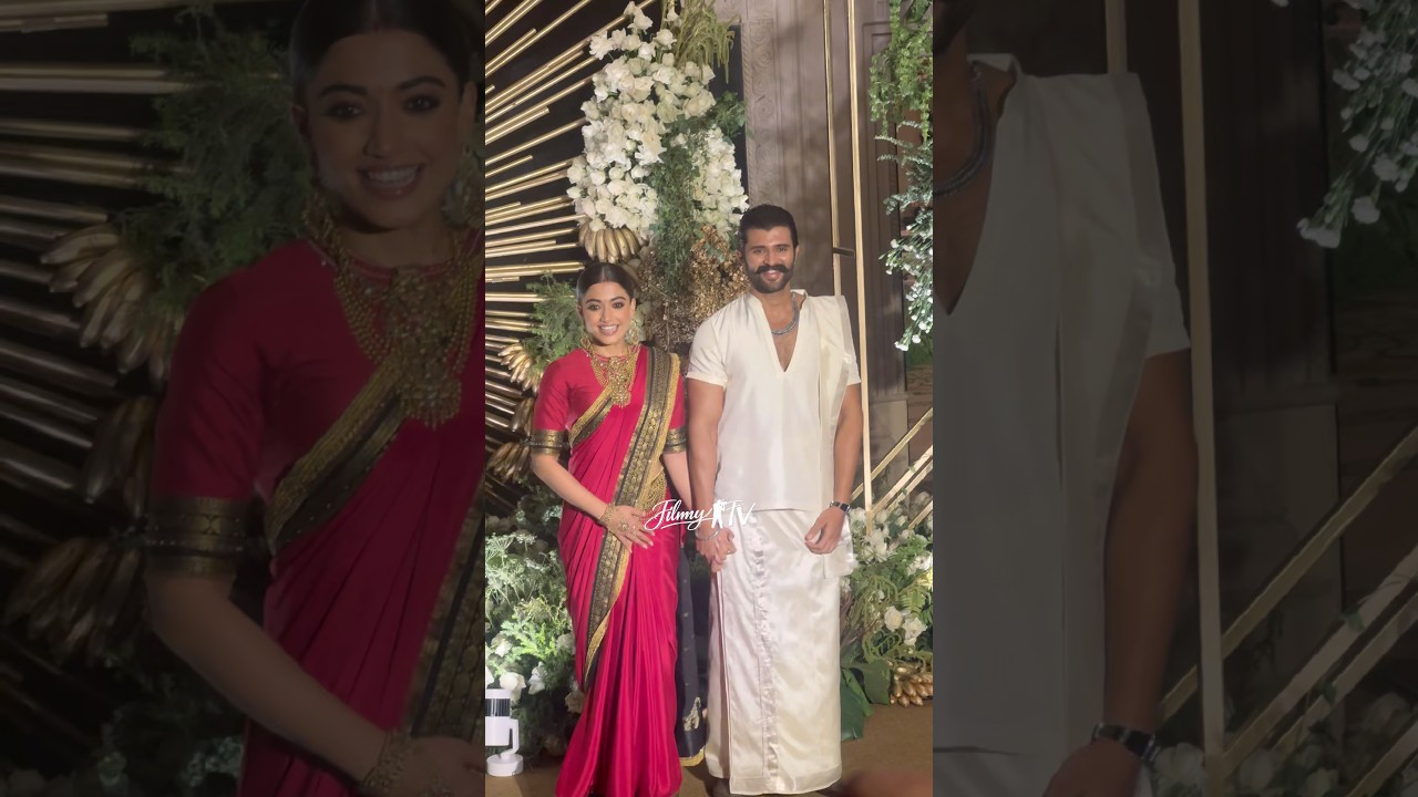 Beautiful couple #vijaydevarakonda #rashmikamandanna at there wedding reception