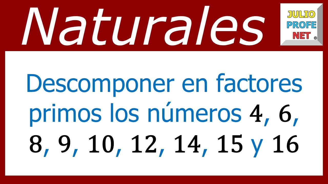 Descomponer números en factores primos | Video 1 #julioprofe