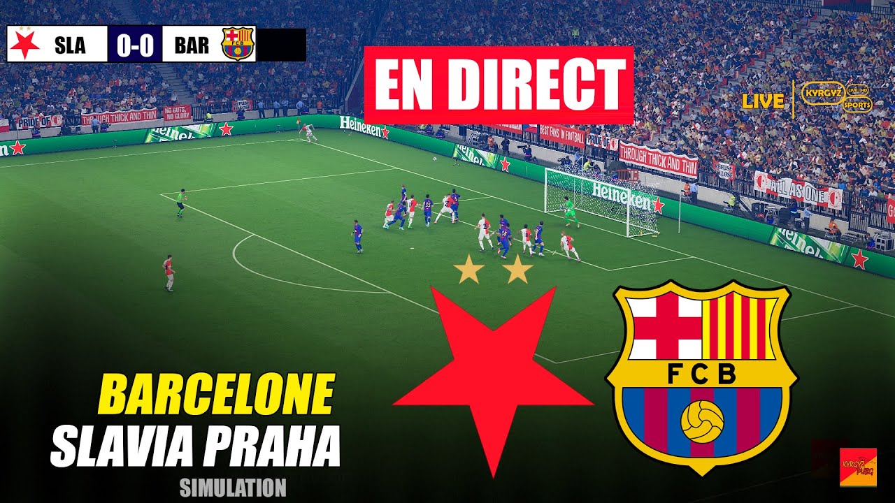 🔴EN DIRECT : Slavia Prague contre Barcelone | eFootball PES 21 Simulation de jeu sur PC
