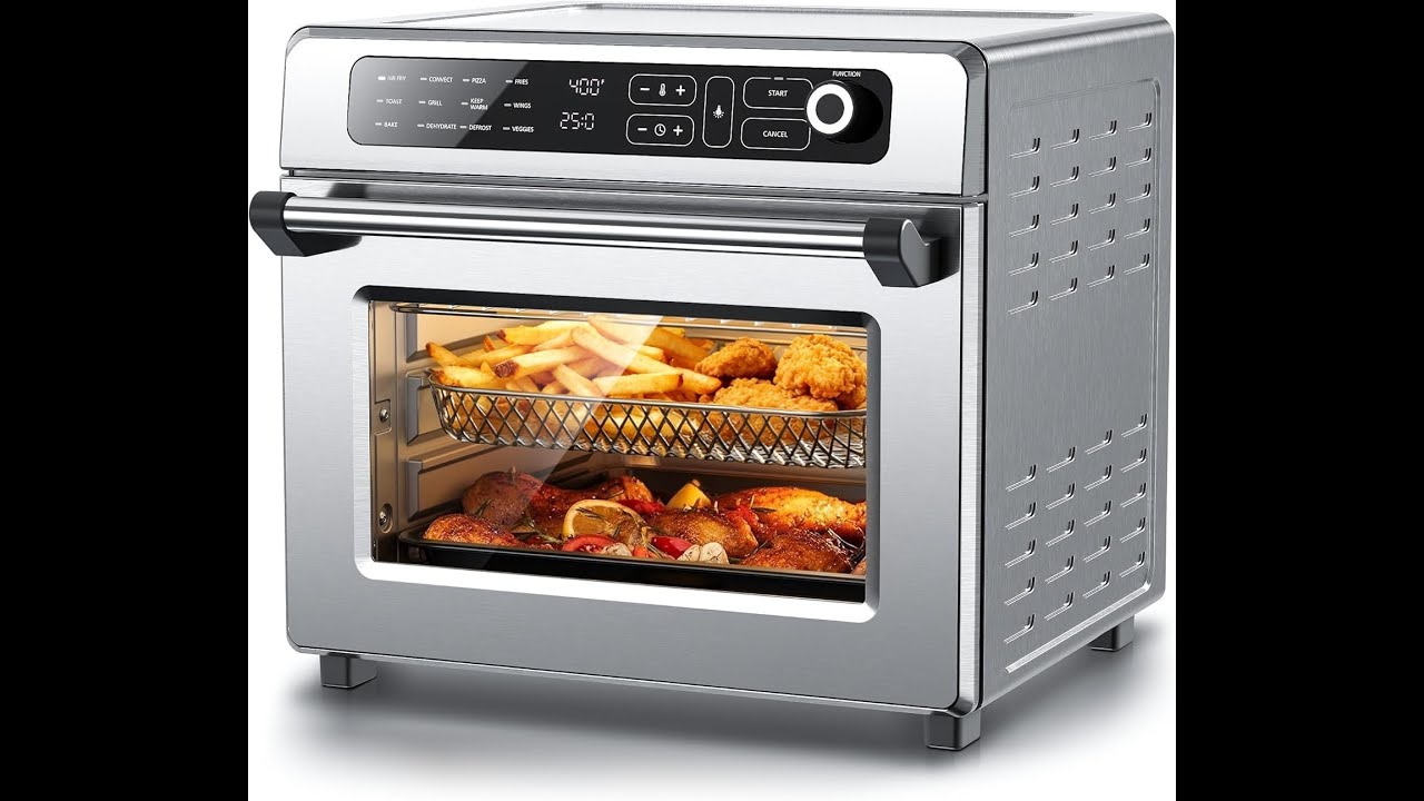 25QT Air Fryer Toaster Oven Combo, 12-in-1 Large Convection Airfryer Oven with 70–450℉ Temperature