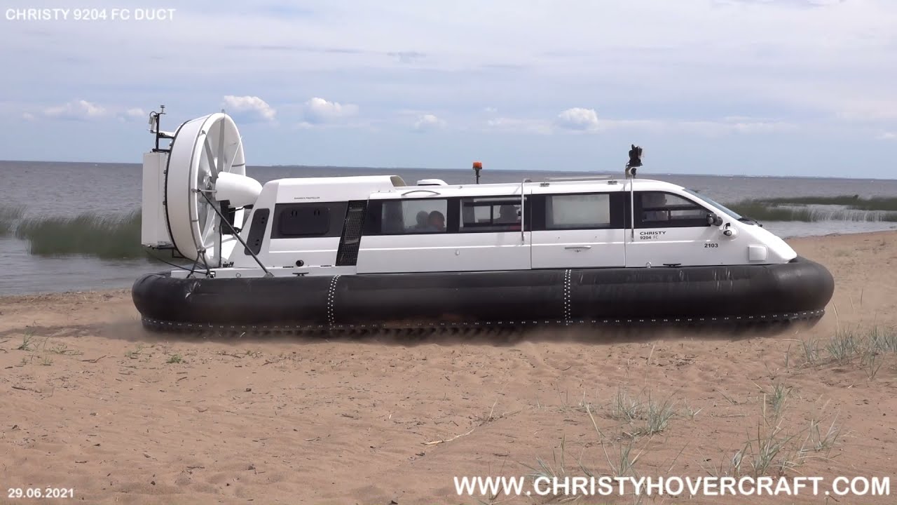 Final test drive in the Gulf of Finland Hovercraft Christy 9204 FC Duct with a new type of  skirt