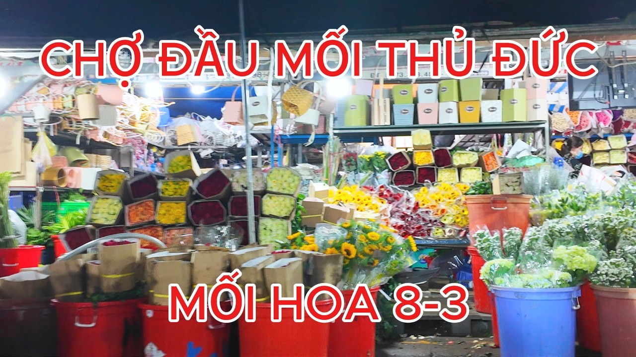 Đi xem Chợ hoa Chợ Đầu Mối Thủ Đức 8-3 1 giờ sáng