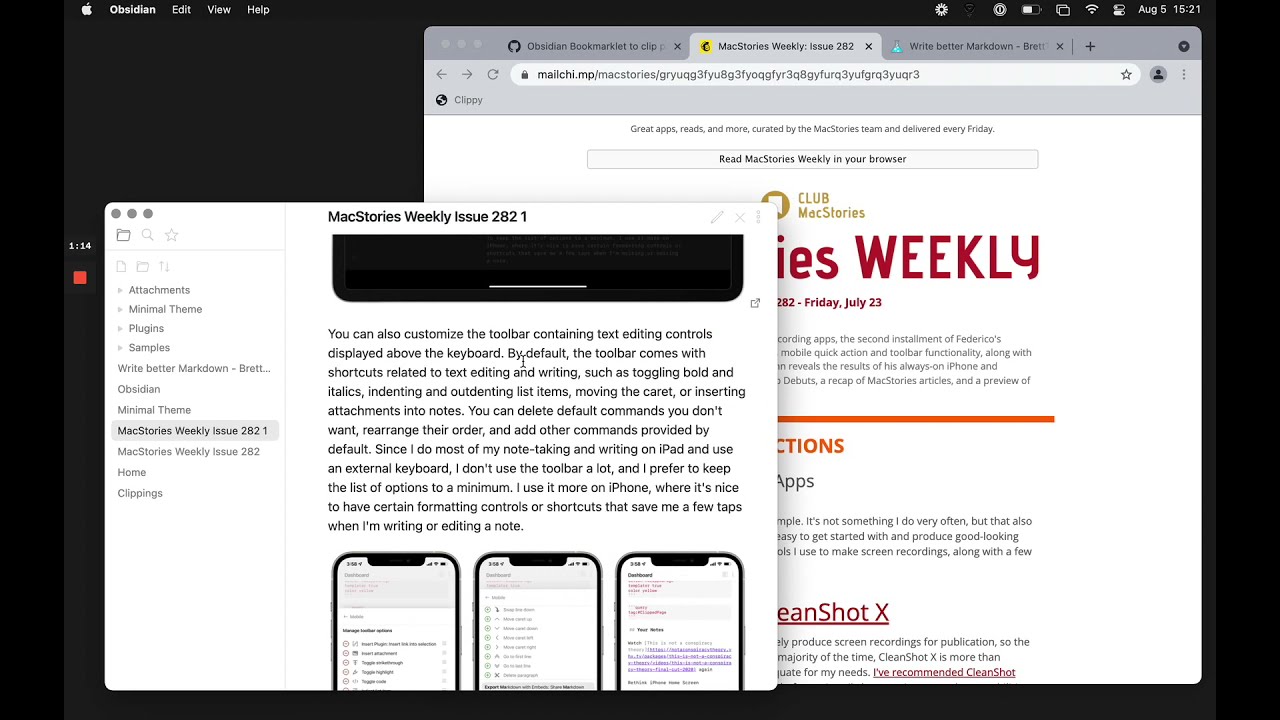 Obsidian Web Clipper: как захватывать веб-страницы в один клик с помощью этого букмарклета