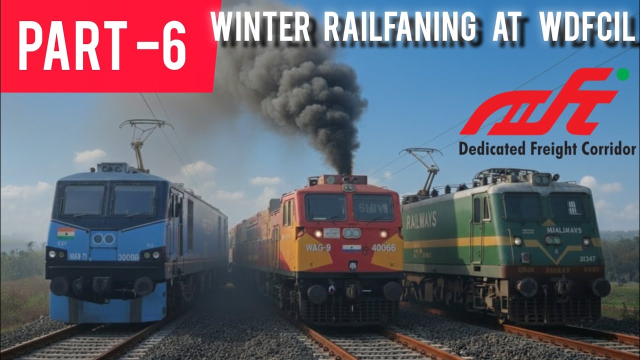 Winter Railfaning at Western dedicated freight corridor .Back to back high speed goods train action😱