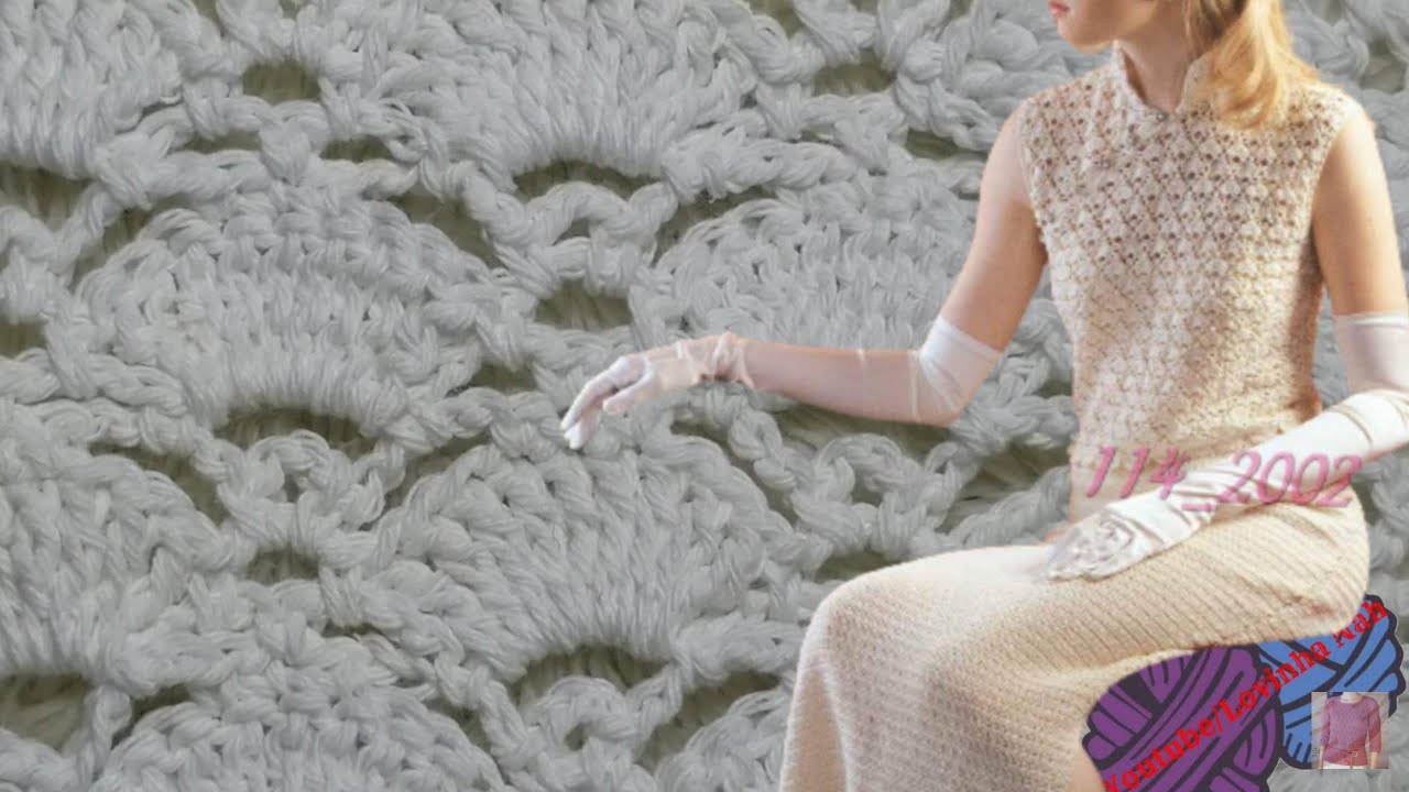DIY CROCHET PONTO FANTASIA EM CROCHÊ DE 3 CARREIRAS INTERCALADAS EM LEQUES