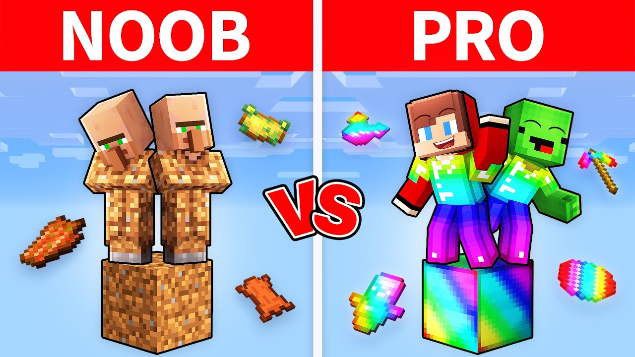 Mikey & JJ vs Villagers - NOOB vs PRO : One Block in Minecraft (Maizen)