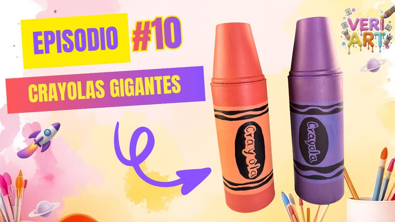 Cómo hacer una CRAYOLA GIGANTE para guardar cosas 🖍️✨ | Manualidades fáciles con reciclaje 