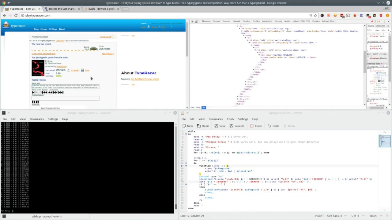 Utilizing XDOTool to Cheat at Typing Games