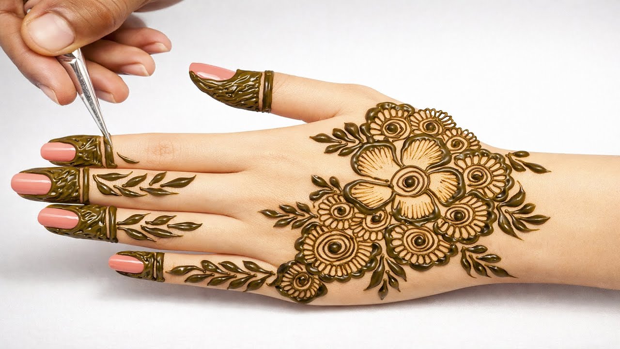 Simple And Unique Mehndi Design | Very Beautiful Stylish Back Hand Mehndi | Anisha Mehndi Magic