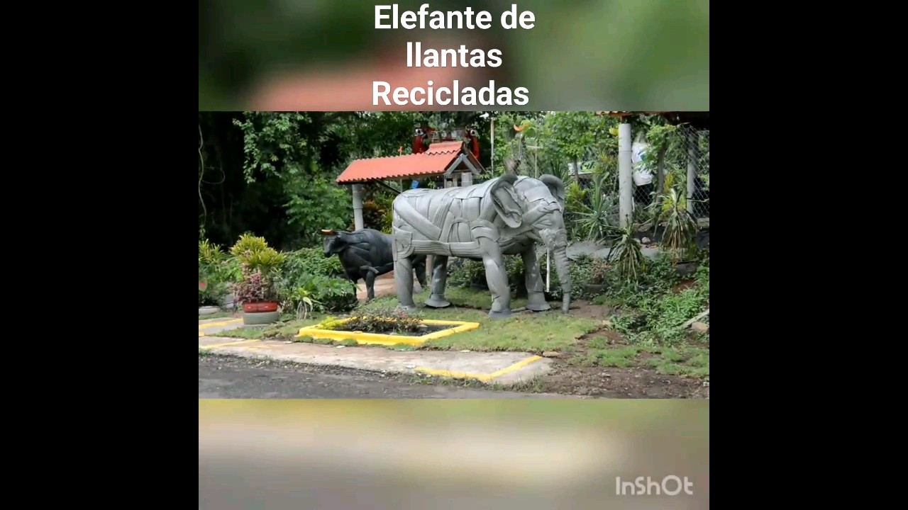 Un Elefante que elabor&eacute; utilizando llantas o neum&aacute;ticos viejos #art #reels #recommended #recycle