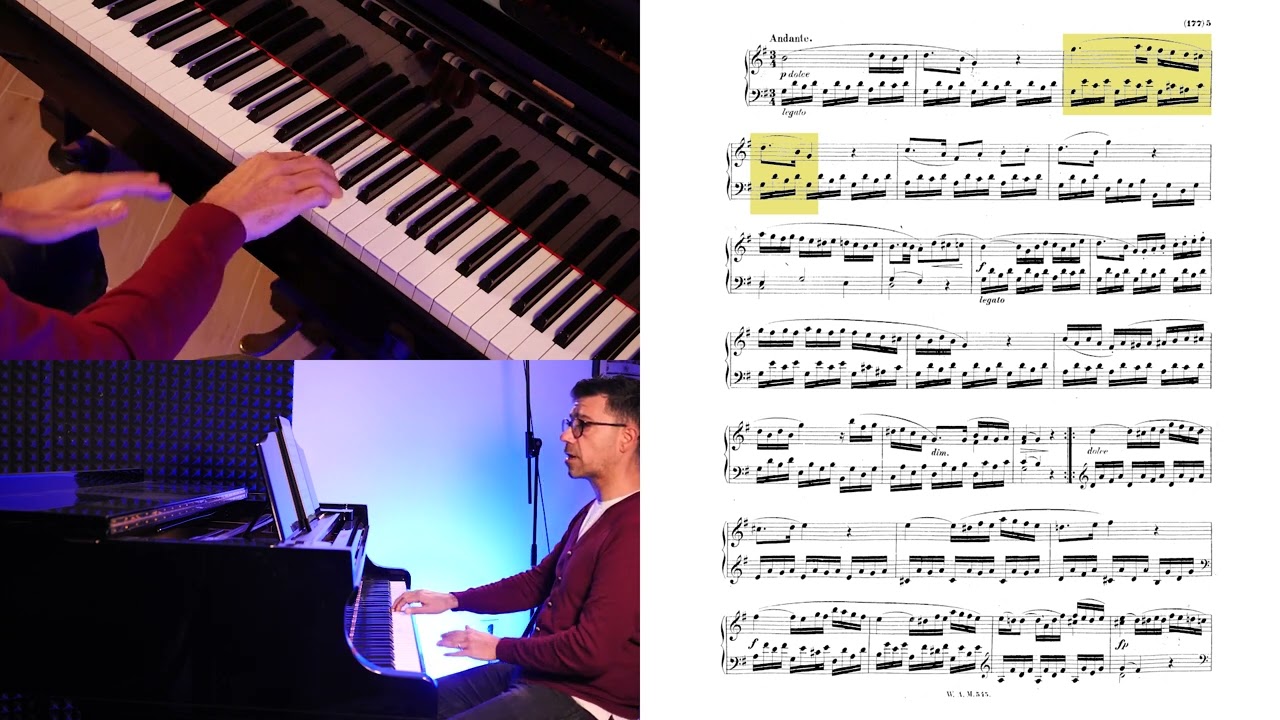 Guida e tutorial all'Andante della Sonata K545 