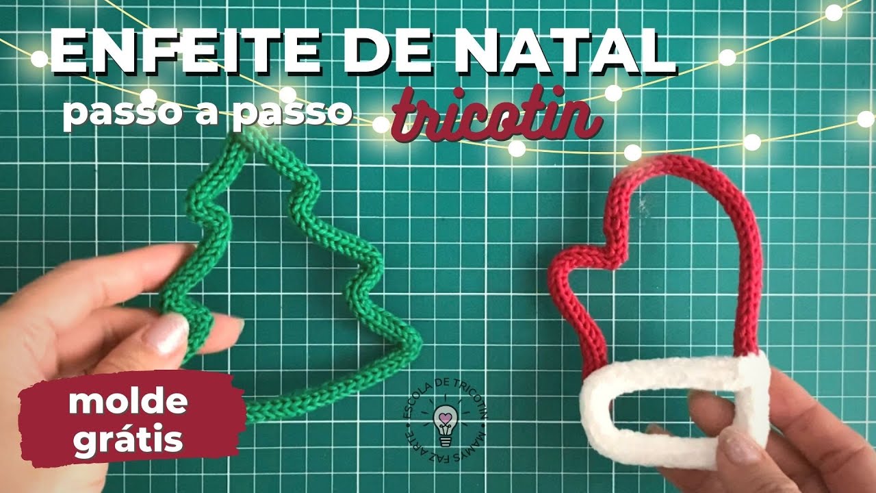 PASSO A PASSO ENFEITE DE NATAL EM TRICOTIN FÁCIL | Aprenda a Fazer Árvore e Luva em Tricotin
