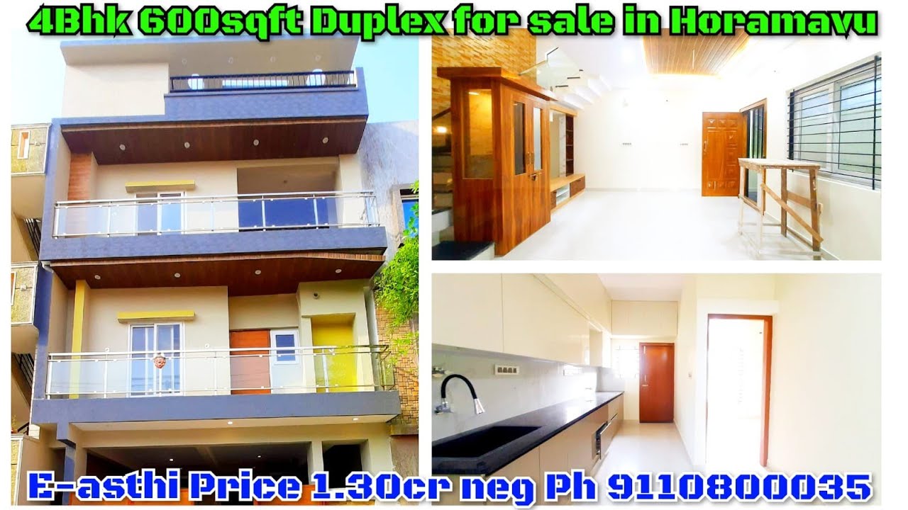 4BHK TRIPLEX 600SQ FT HOUSE FOR SALE IN HORAMAVU PRICE 1.30CR NEG PH 9110800035 