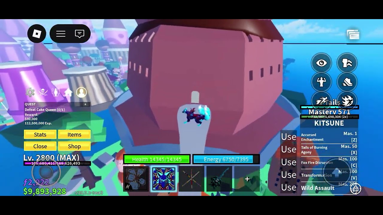 Playing blox fruit