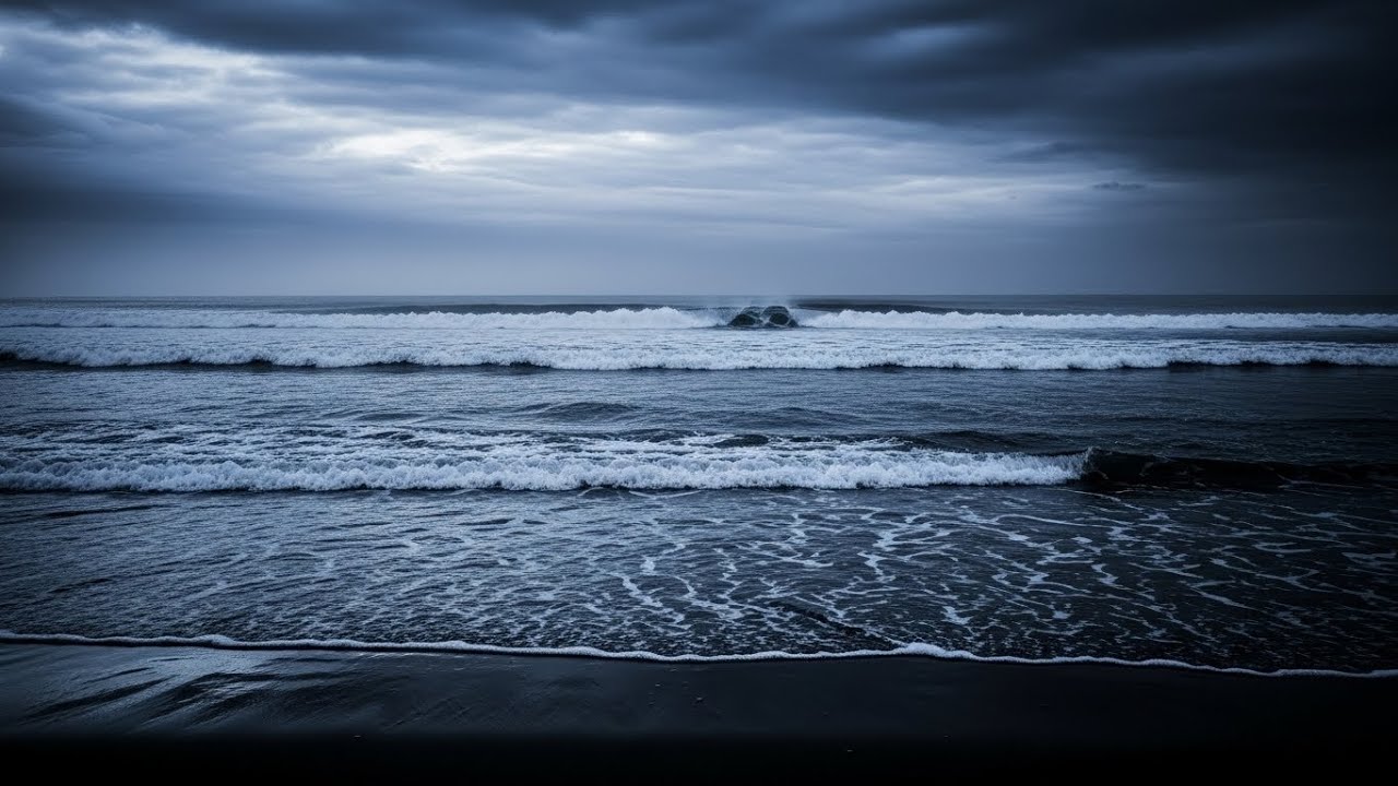 Gentle Sea Waves at Night | Sleep Therapy for Stress Relief and Calm Mind with Silent Beach Mood