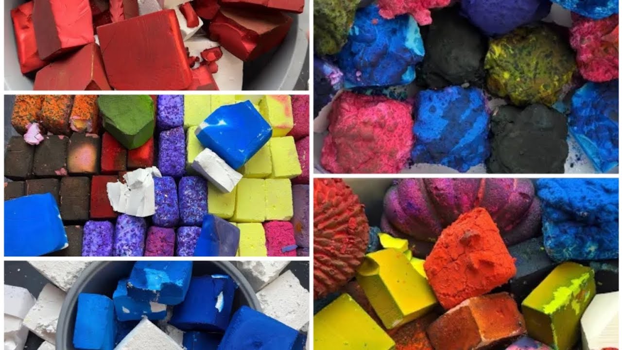 Asmr Edits||Multi beautiful colors dyed chalk soft dusty fluffy crush||Plz subscribe my channel 💓 