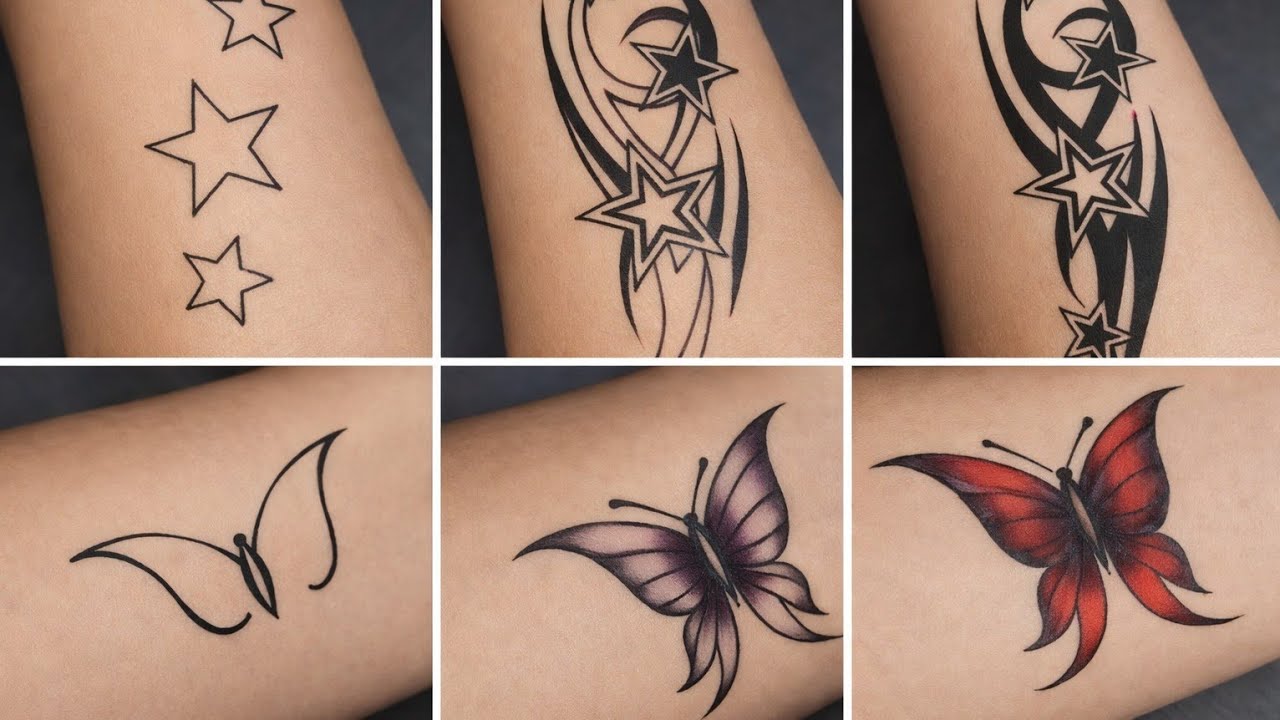  Tattoo Transformation | Soft Clear & Smooth Tattoo Process | Star & Butterfly Tattoo Design 