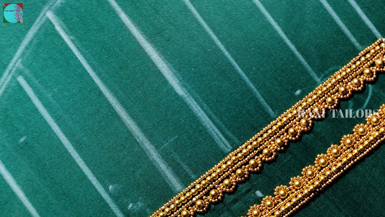 simple and elegant bead work using normal needle same like aari