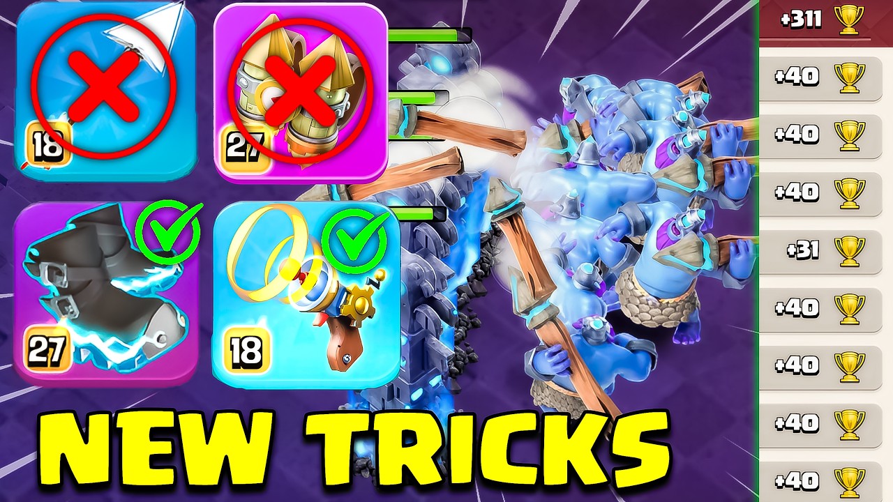 New Trick 311+🏆 | THROWER Strategy without ROCKET BACKPACK!  Attack in Legend League TH18 Coc
