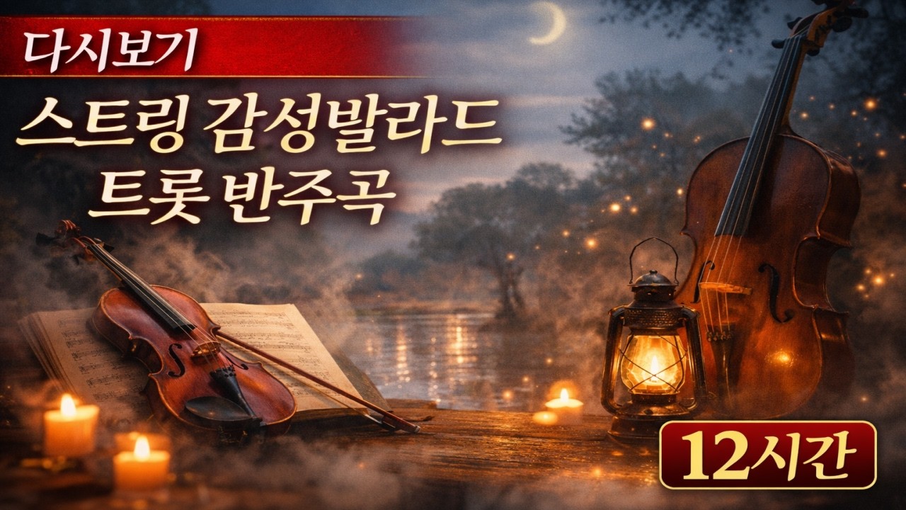 노래없는 스트링 감성발라드 트롯 반주곡 🎻 12시간 라이브 힐링 음악
#트롯반주 #힐링음악 #sleepmusic #instrumental #relaxmusic