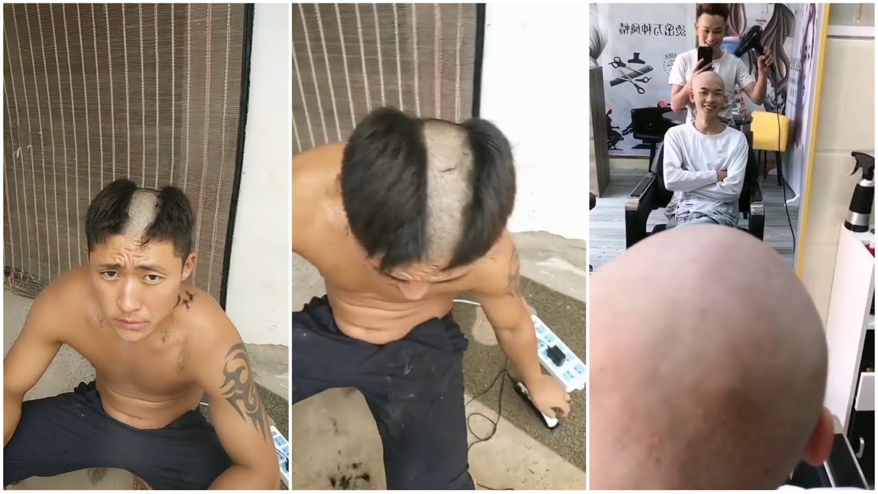 男生剃光头视频合集