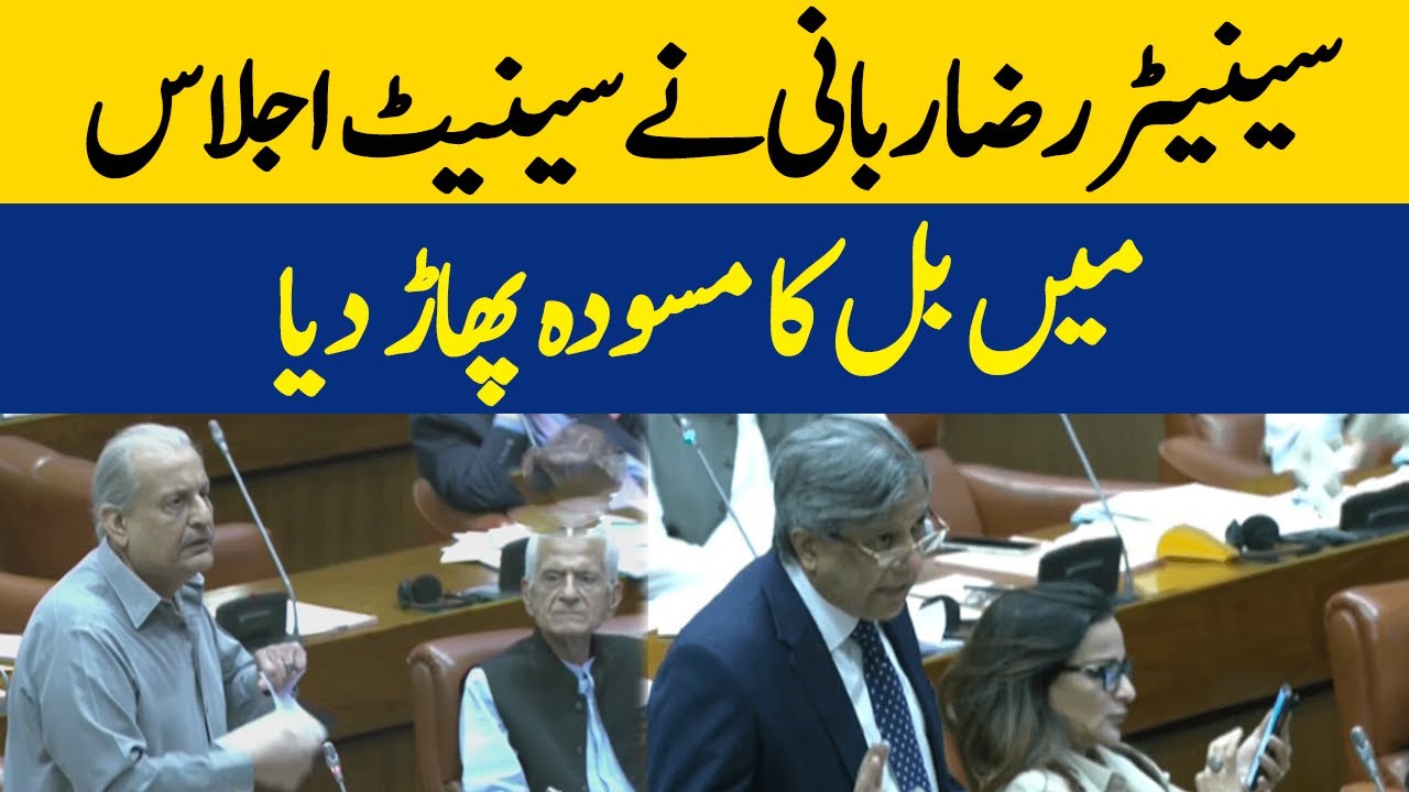 Angry Raza Rabbani Rips Copies of Bill in Protest After Hard Hitting Speech | Dawn News