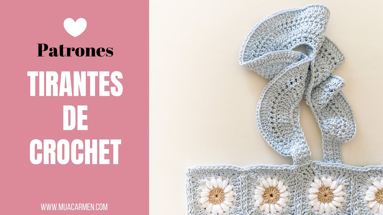 Cómo tejer TIRANTES con volantes a CROCHET muy fáciles | Tejer en Español