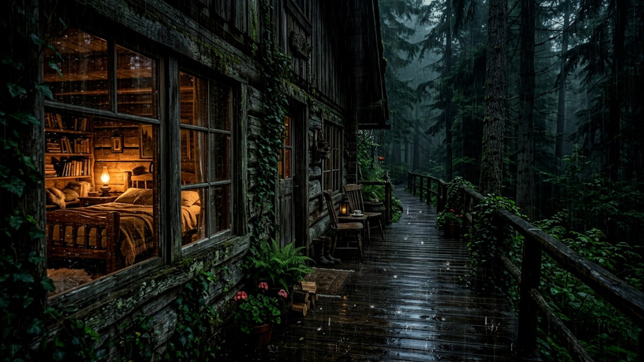 Deep Sleep Instantly 🌧️ Rain Sounds in a Cozy Cabin | 3 Hours [No Ads]