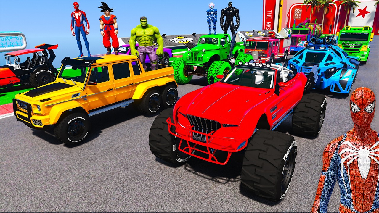 SPIDERMAN Epic Mt CHILIAD Mega BLOCK RAMP for Cars Monster Trucks! SuperHero Hulk Venom Goku – GTA 5