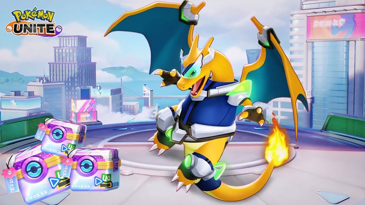 Charizard New Treasure Chest Official Trailer Aurora Crystal Tag Holowear -  Pok&eacute;mon Unite