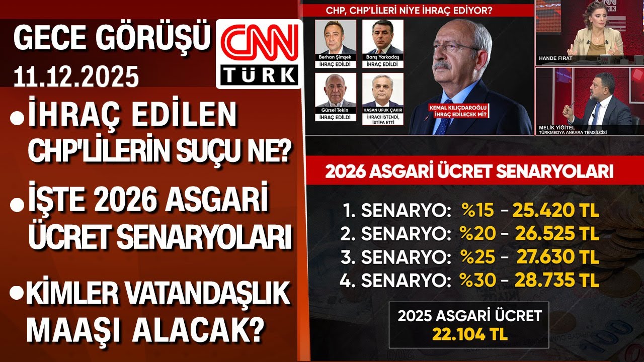 İhra&ccedil; edilen CHP'lilerin su&ccedil;u ne? | İşte 2026 asgari &uuml;cret senaryoları - Gece G&ouml;r&uuml;ş&uuml; 11.12.2025