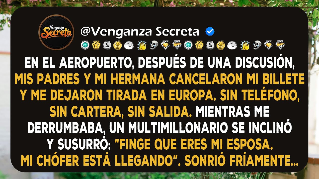 Justo en el aeropuerto, me abandonaron. Un multimillonario se inclin&oacute; y susurr&oacute; una mentira. &ldquo;Conf&iacute;a