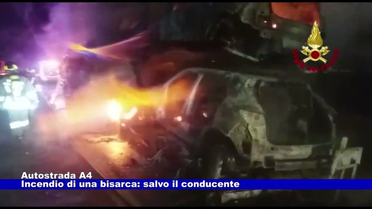 Autostrada A4: incendio di una bisarca: salvo il conducente 30.12.2022