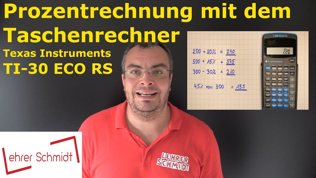 Prozentrechnung mit dem Taschenrechner (TI-30) - Texas Instruments | Lehrerschmidt