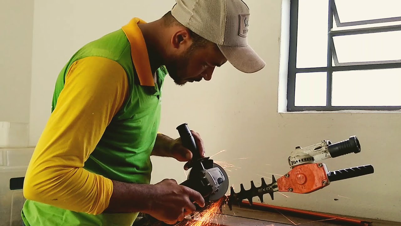 Ensinando como afiar sua podadeira cerca viva