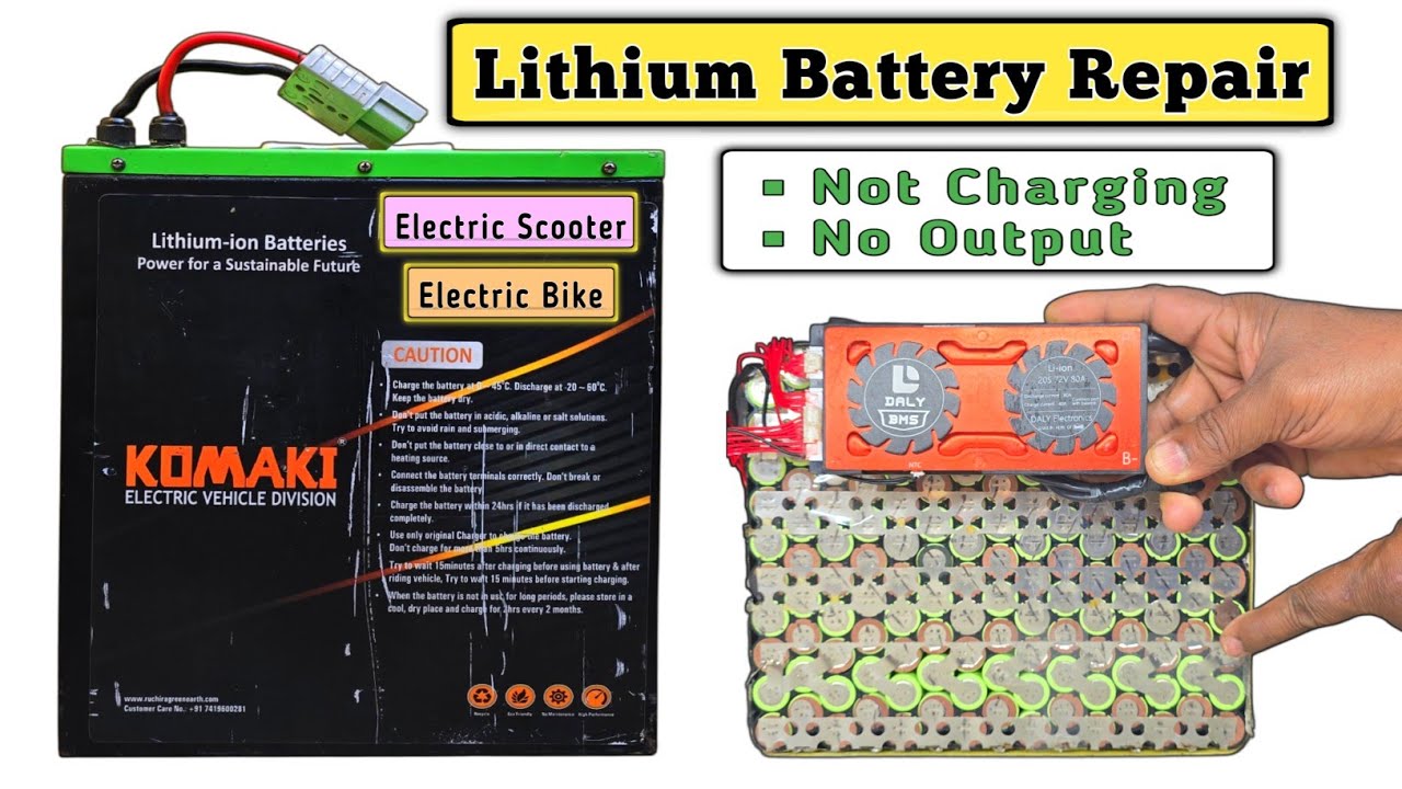 Dead Li-Ion Battery Repair / How to Repair Lithium Battery / KOMAKI Scooter Not Charging No Output 