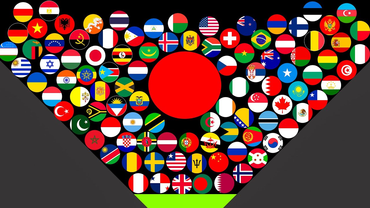 100 Countries Marble Race in Algodoo - Who will win? Round 3