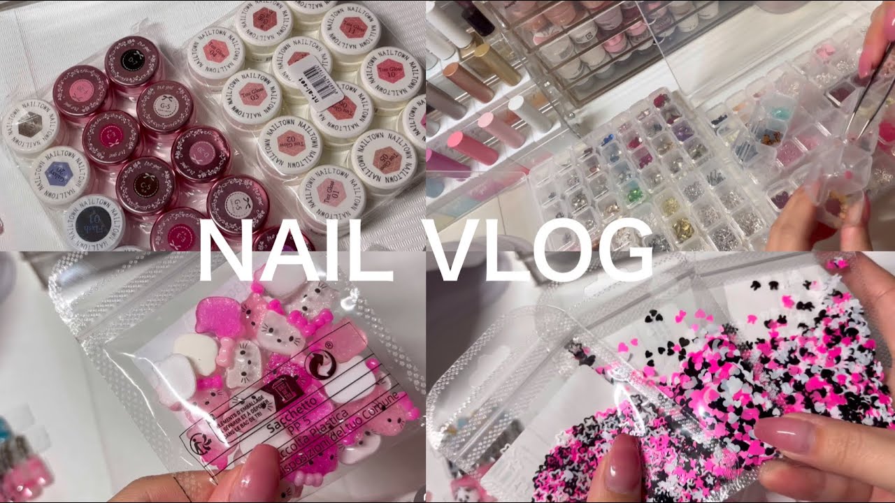 【nail vlog】ネイルパーツ仕分け作業💅/ 最近の購入品（ネイルタウン,アリエク）ほぼノーカット数倍速
