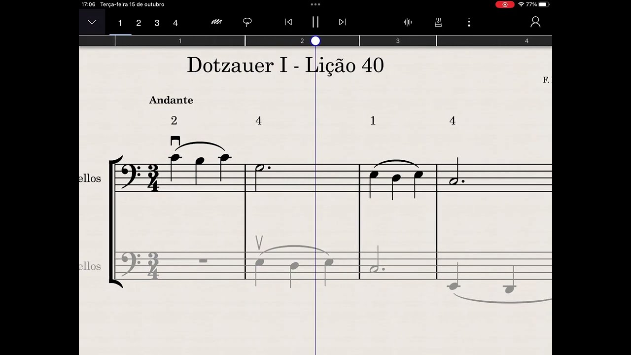 Lição 40 - Dotzauer I - Cello 1