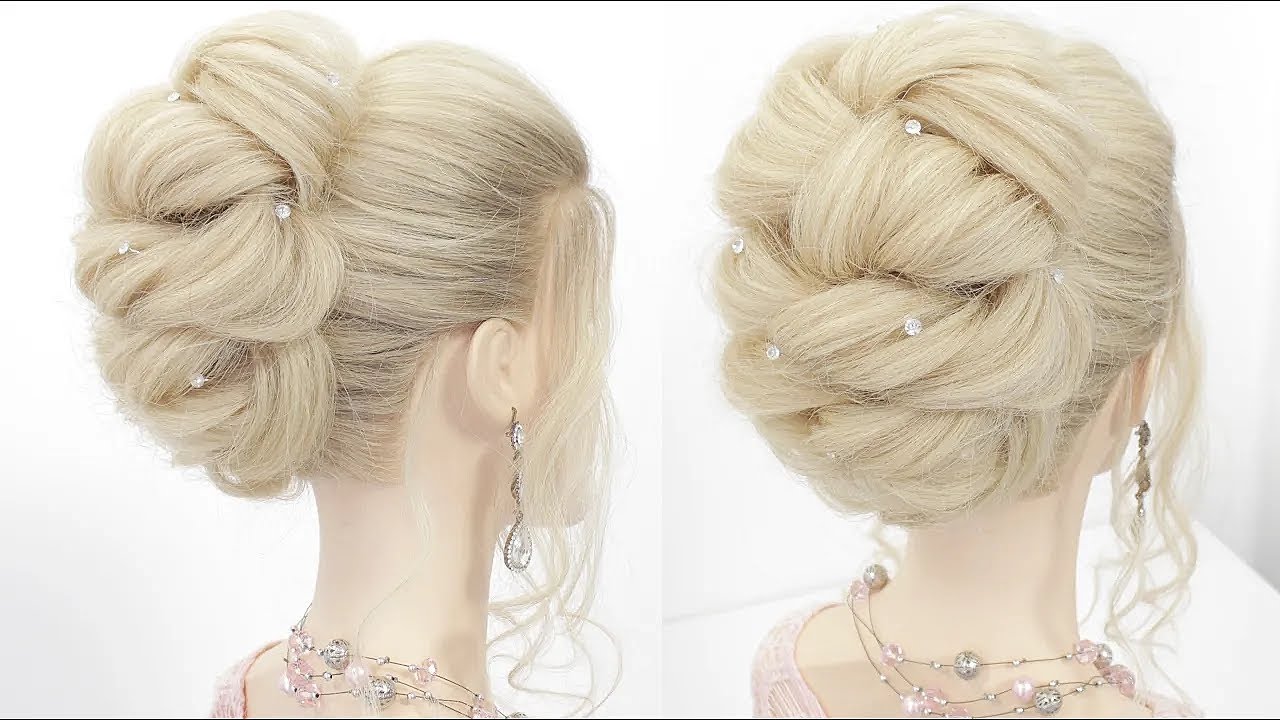 Updo for long hair. Wedding hairstyle tutorial