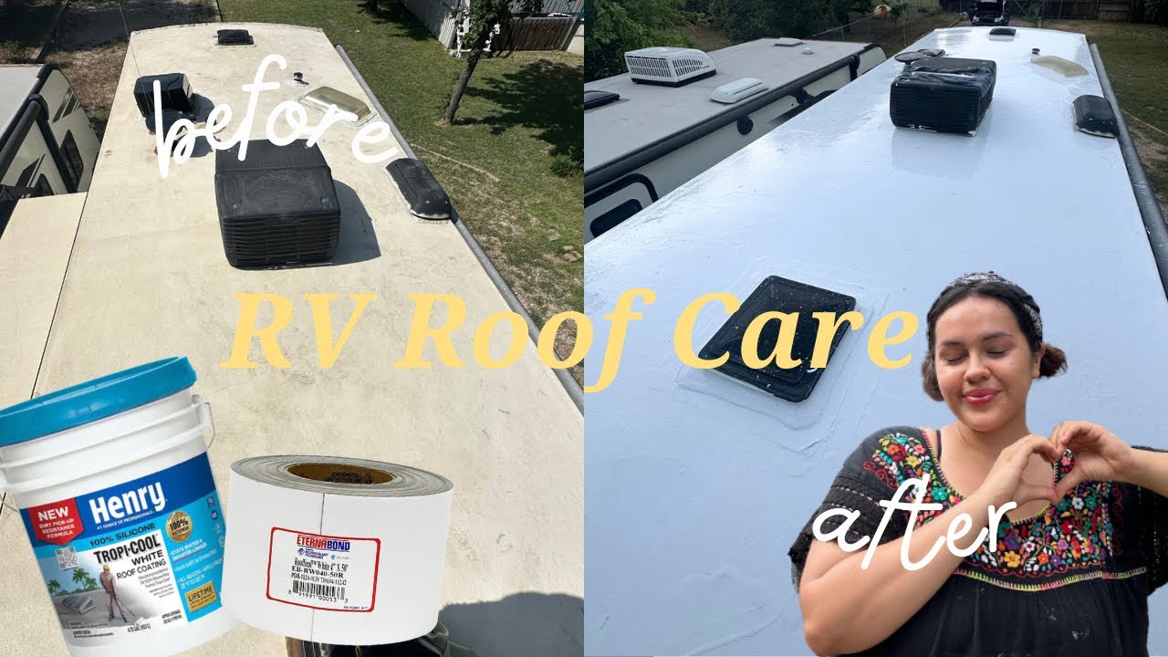 My first major upgrade to my RV! | Applying Eternabond tape + Henry’s Tropi-cool Coating to my roof