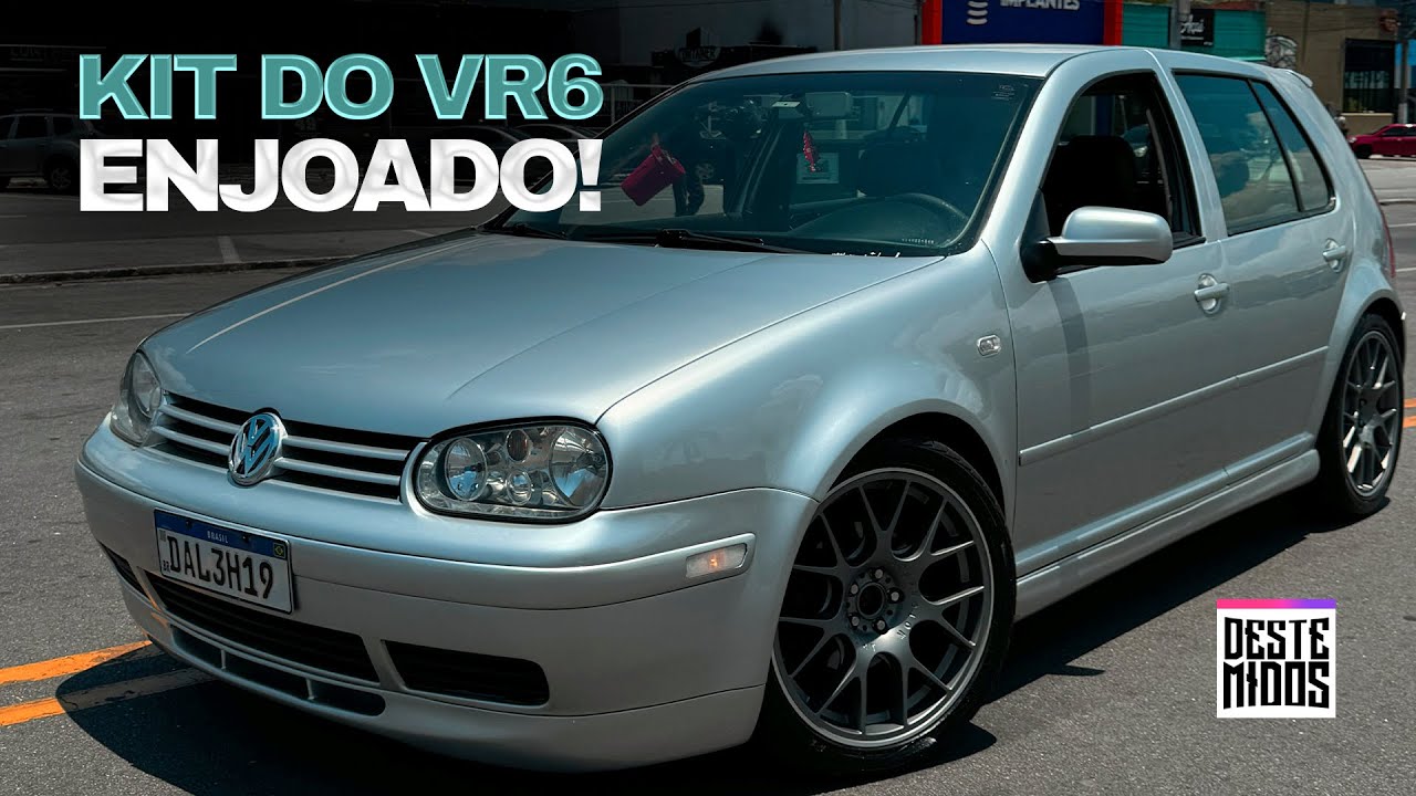 GOLF COM KIT VR6 E ELE USA NO DIA DIA! RODAS BBS ARO 18 E SUSPENSÃO A ROSCA! VOLKSWAGEN GOLF 2001