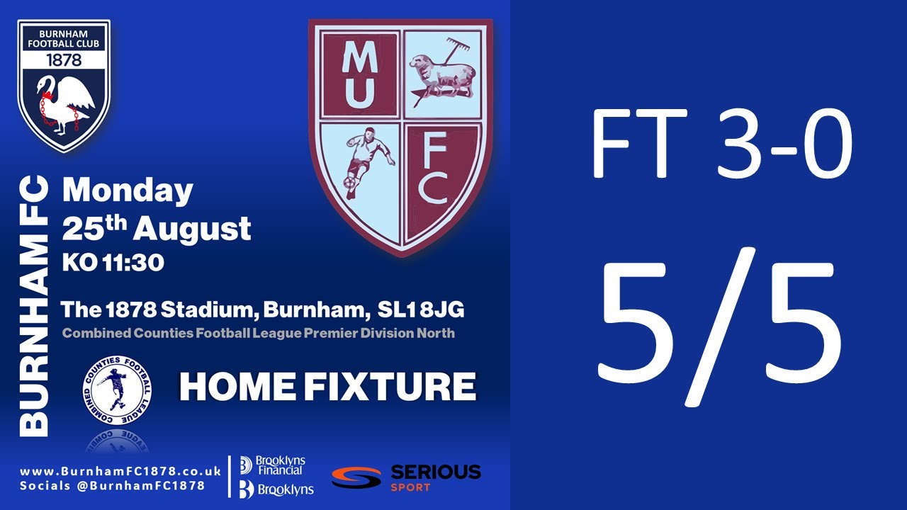 5 out of 5 | 3 goals for Burnham to keep us top of the league | Burnham v Milton United 25.08.2025