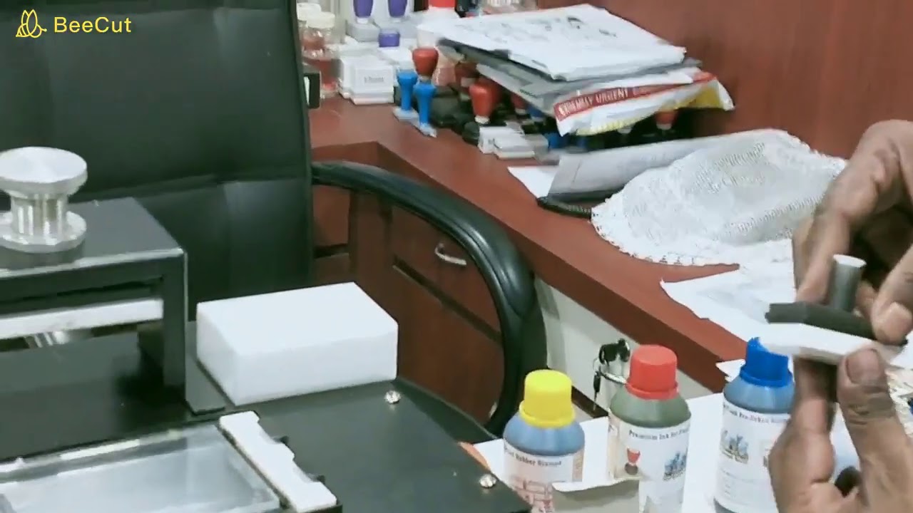 HOW TO MAKE PRE INK RUBBER STAMP BY PRESTO MACHINE,