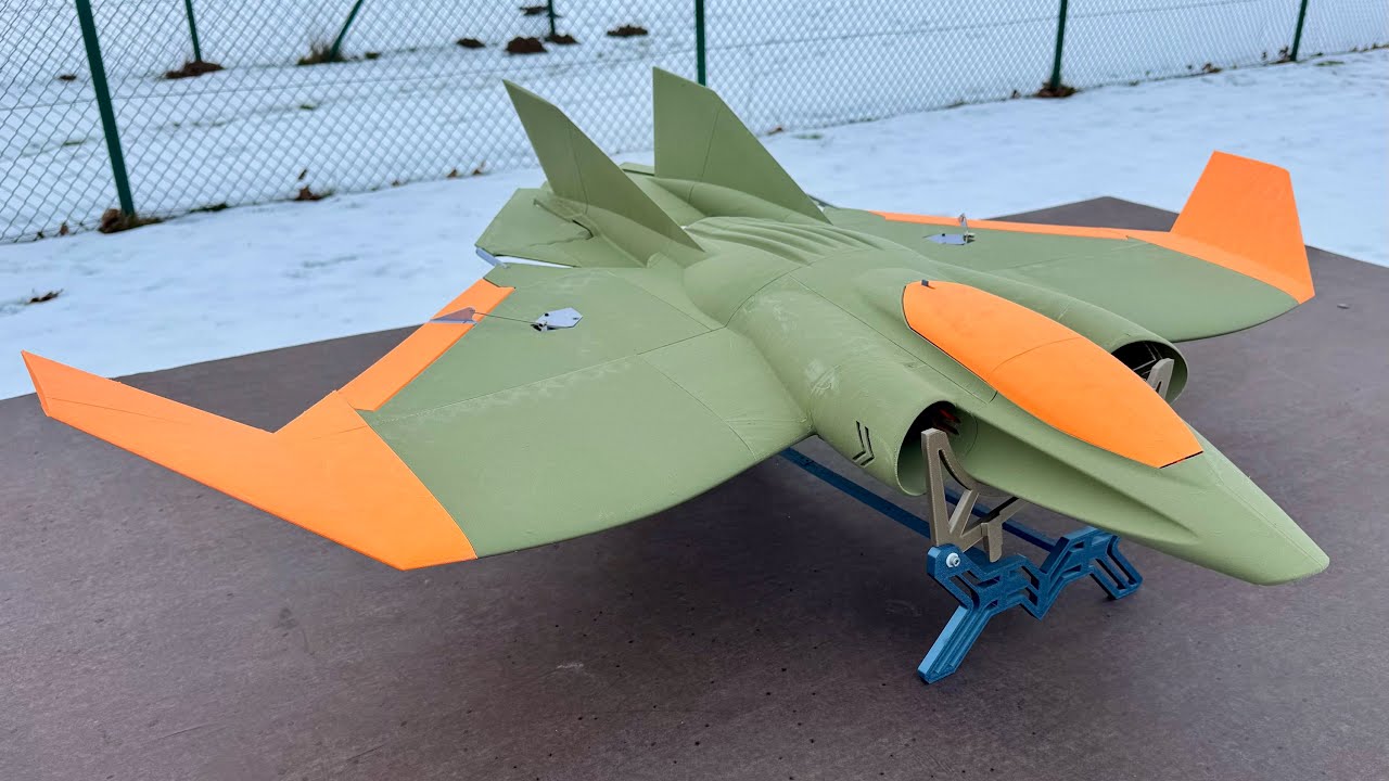 ATLAS Moth Twin 50mm EDF Jet, напечатанный на 3D-принтере - Прототип 2, первый полет