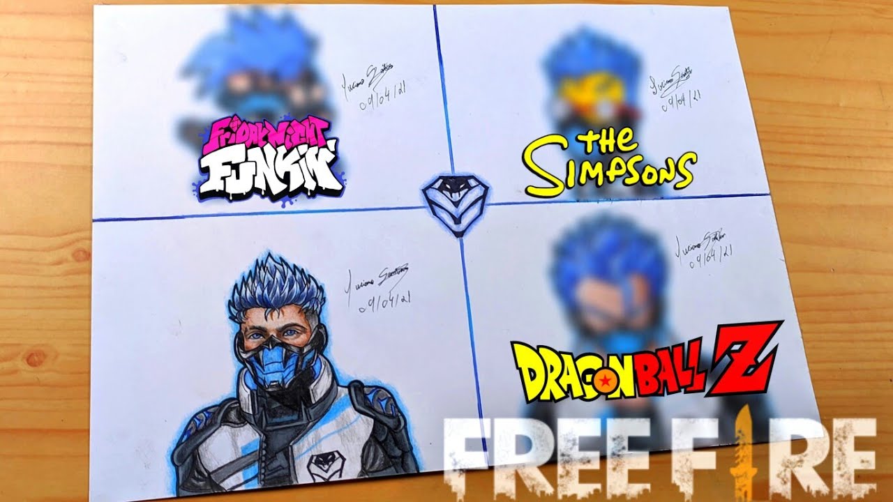 DESENHANDO A SKIN DO COBRA FREE FIRE EM DIFERENTES ESTILOS // Gambar Free Fire